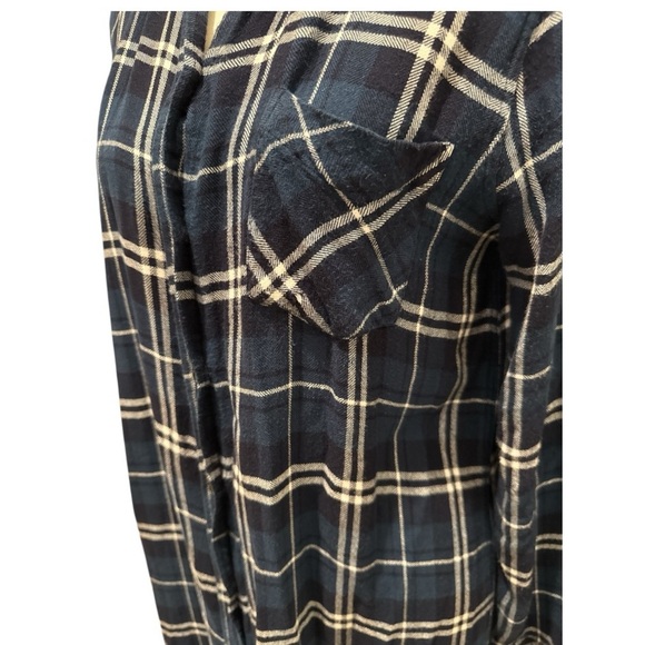 Rails Bianca Tartan Shirt Dress Petrol Blue Spruce White Sz M - Picture 10 of 10